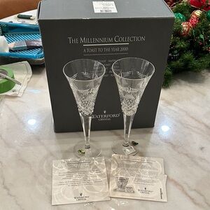 Waterford Crystal Millennium Collection Celebration Flutes (Peace)